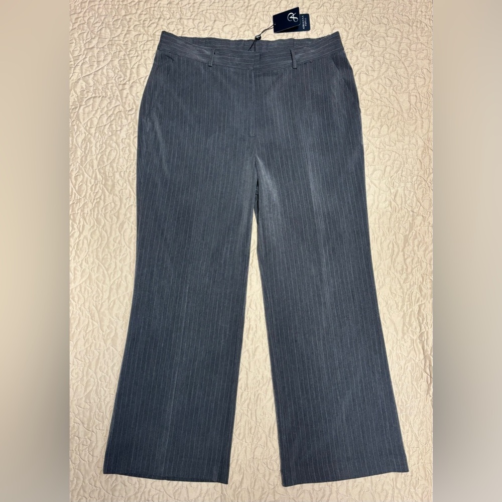 Adrianna Papell Gray Pinstripe Dress Pants Size 12 NWT Career Work Trouser
